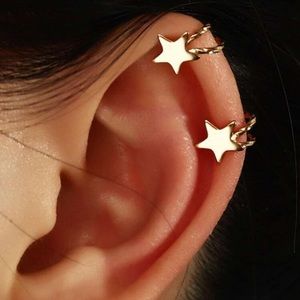 (5 Pack) Gold-Tone 2pc Star Ear Cuff Set